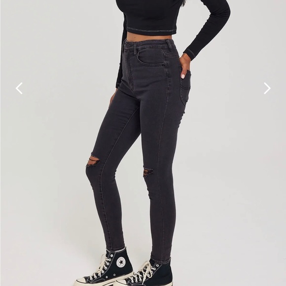 Supré Skinny Jean Black Ripped - Picture 3 of 4